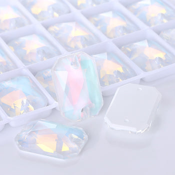 Crystal AM Octagon Shape High Quality Glass Sew-on Rhinestones WholesaleRhinestone