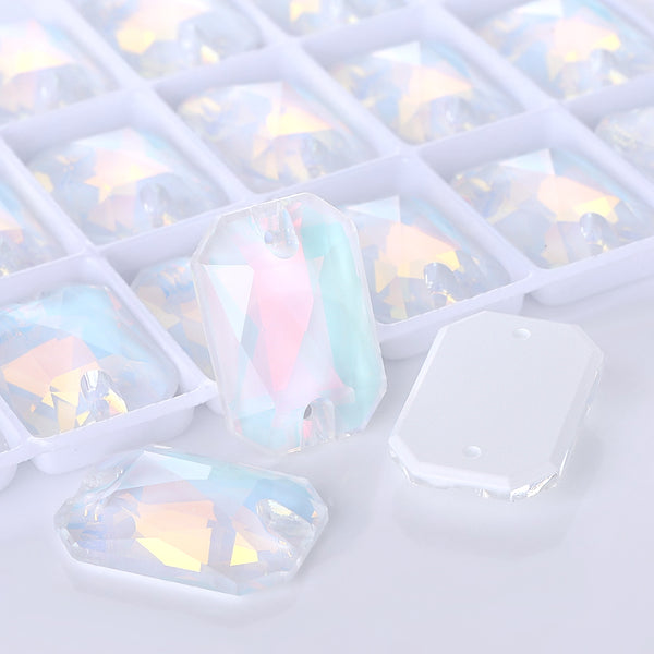 Crystal AM Octagon Shape High Quality Glass Sew-on Rhinestones WholesaleRhinestone