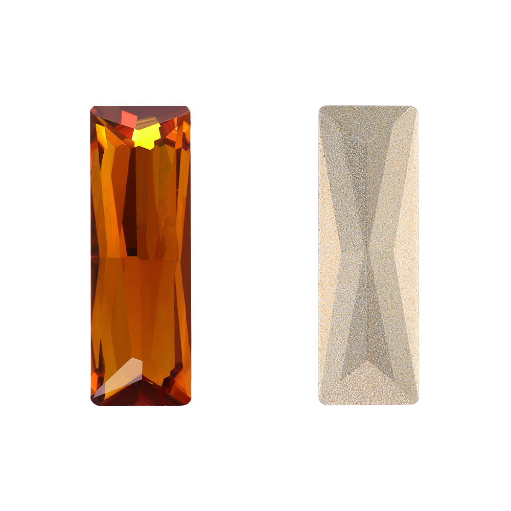 Tangerine Princess Baguette Shape High Quality Glass Pointed Back Fancy Rhinestones