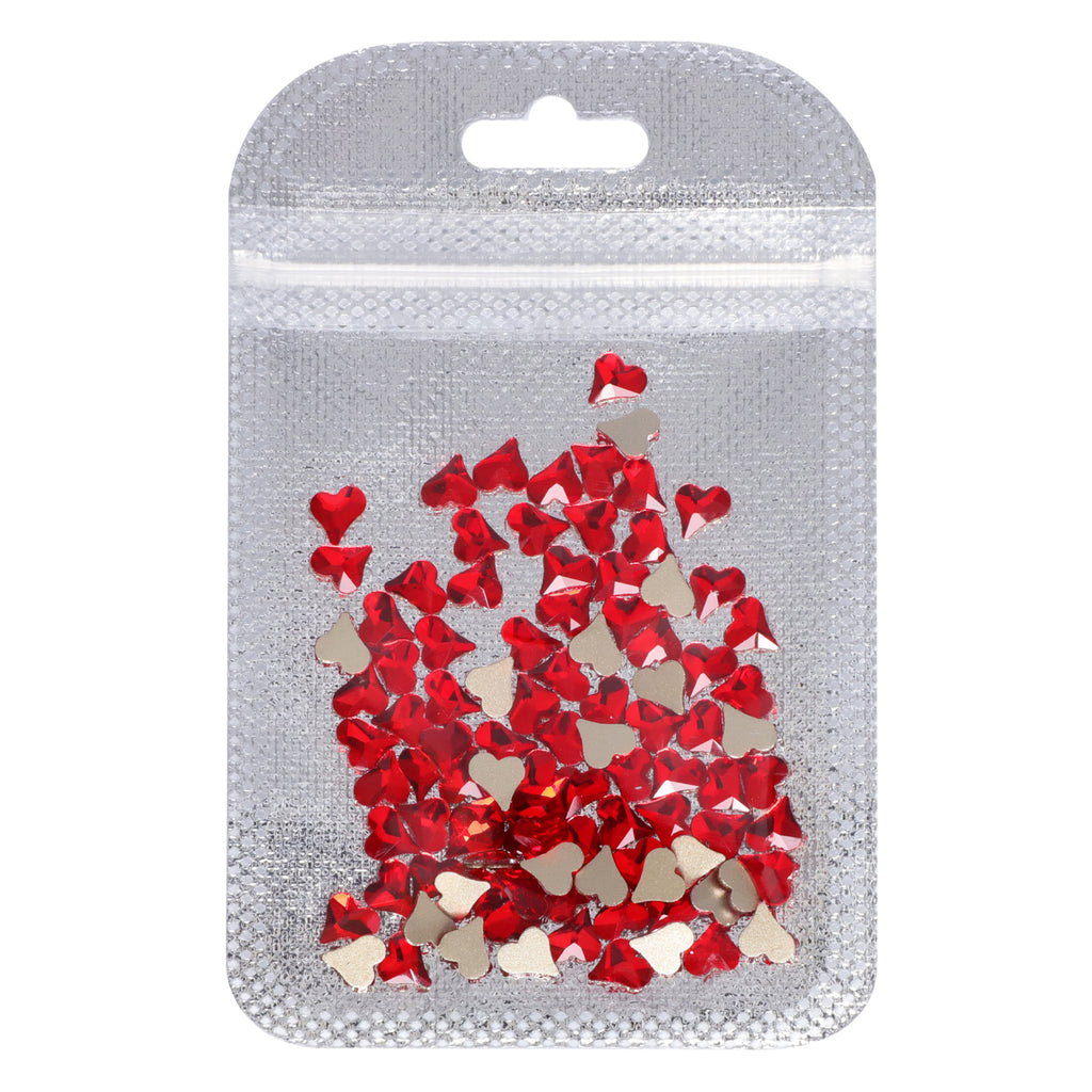 Oblique Heart Shape Siam Flat Back Fancy Rhinestones WholesaleRhinestone