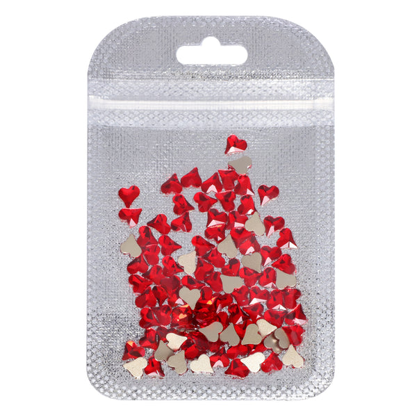 Oblique Heart Shape Siam Flat Back Fancy Rhinestones WholesaleRhinestone