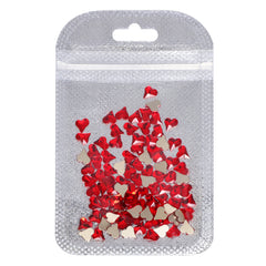 Oblique Heart Shape Siam Flat Back Fancy Rhinestones WholesaleRhinestone