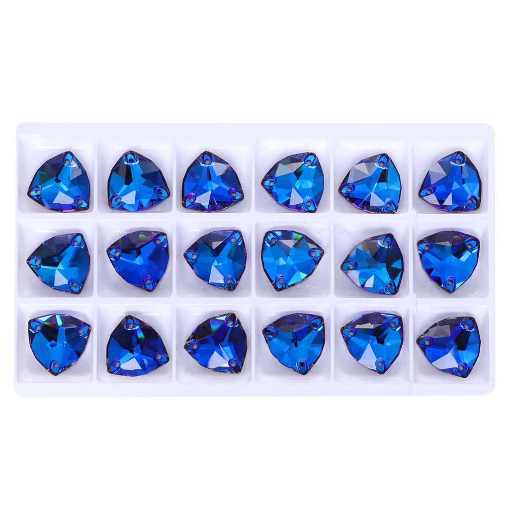 Bermuda Blue Trilliant Shape High Quality Glass Sew-on Rhinestones WholesaleRhinestone