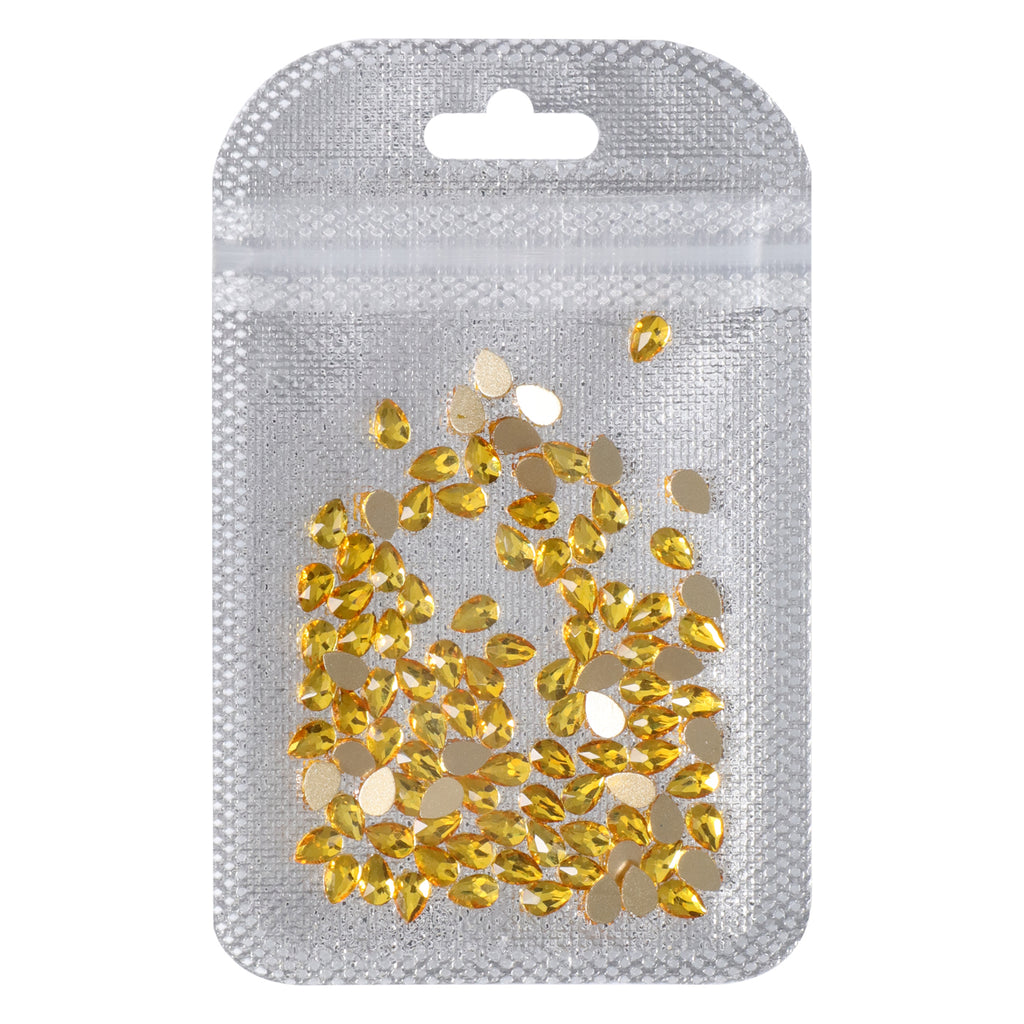 Raindrop Shape Citrine Flat Back Fancy Rhinestones WholesaleRhinestone