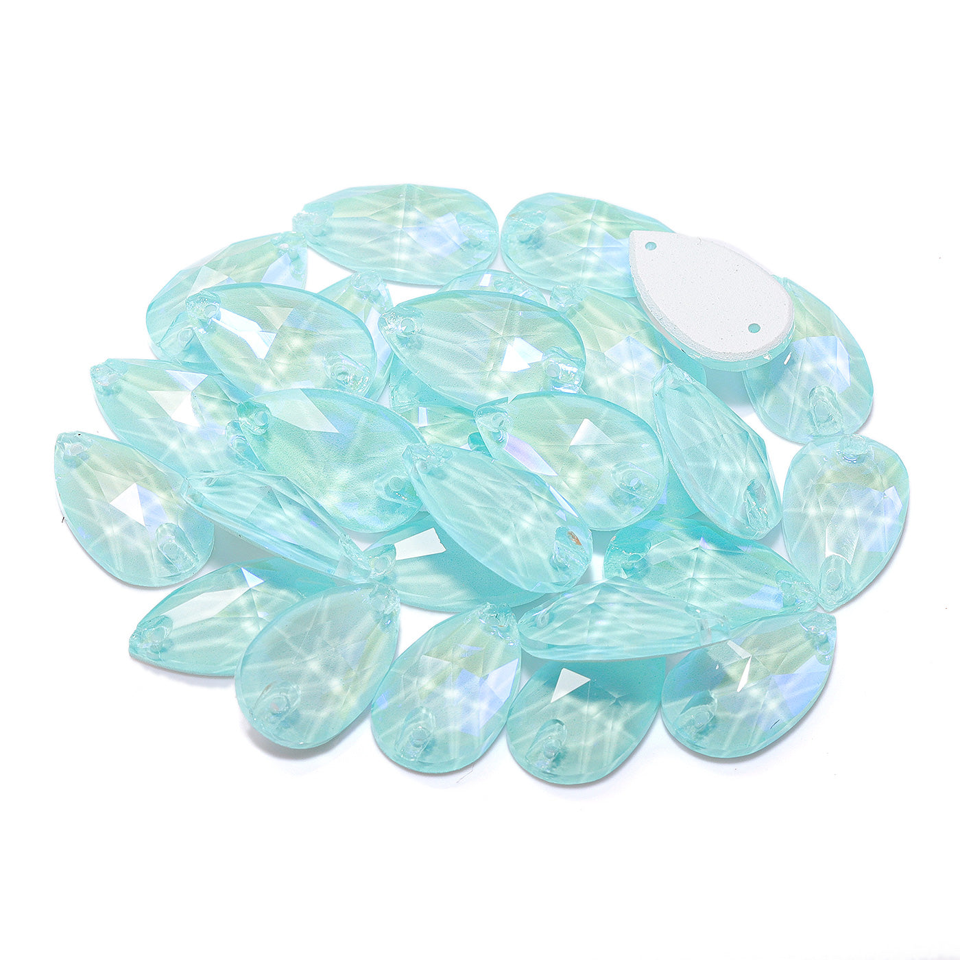 Electric Neon Light Azore Drop Shape High Quality Glass Sew-on Rhinestones