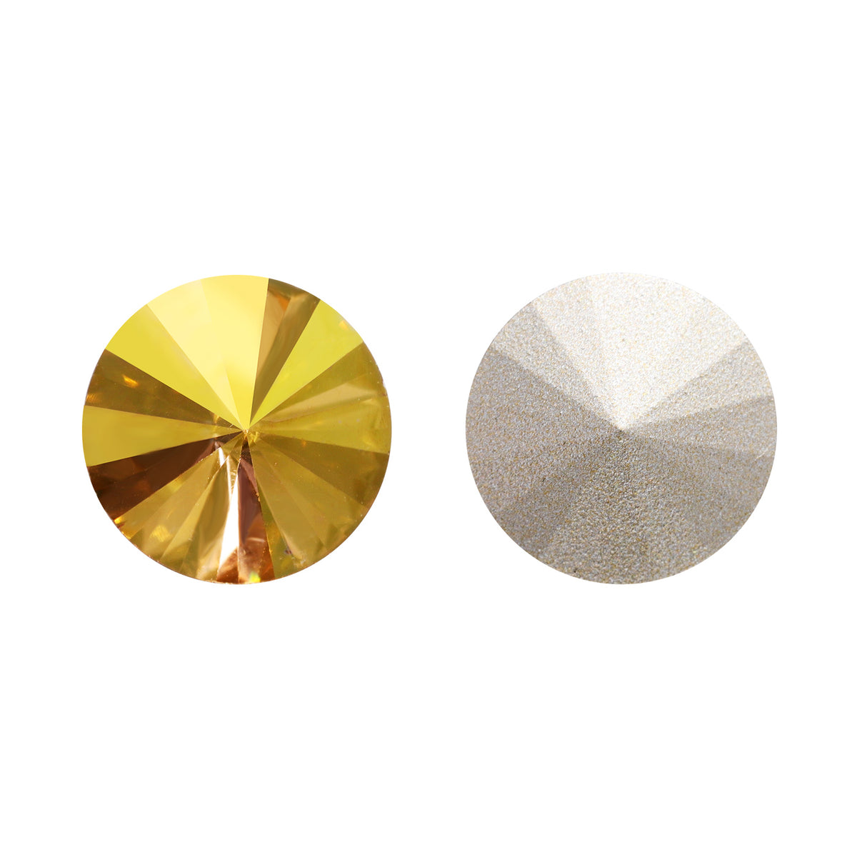 Metallic Sunshine Rivoli Shape High Quality Glass Pointed Back Fancy Rhinestones WholesaleRhinestone Imagen principal del producto
