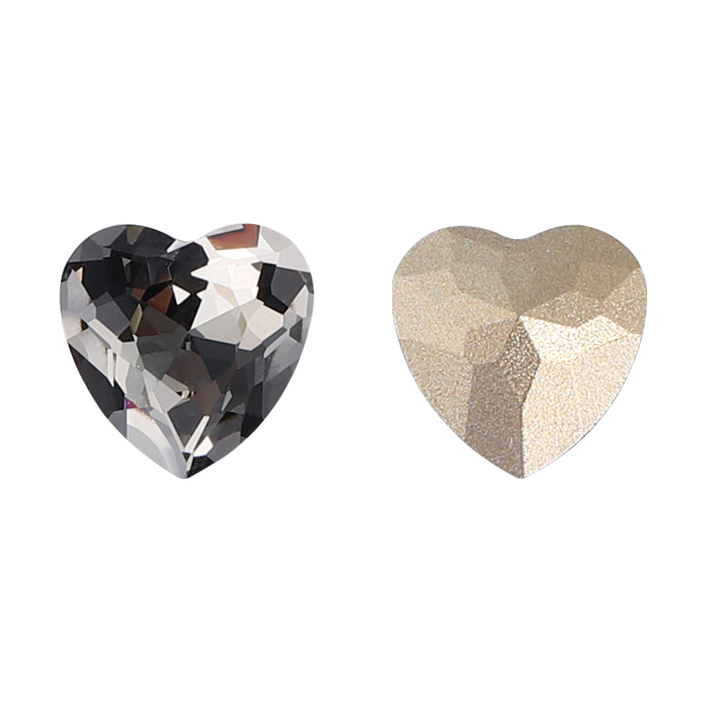 Black Diamond Heart Shape High Quality Glass Pointed Back Fancy Rhinestones WholesaleRhinestone Main image