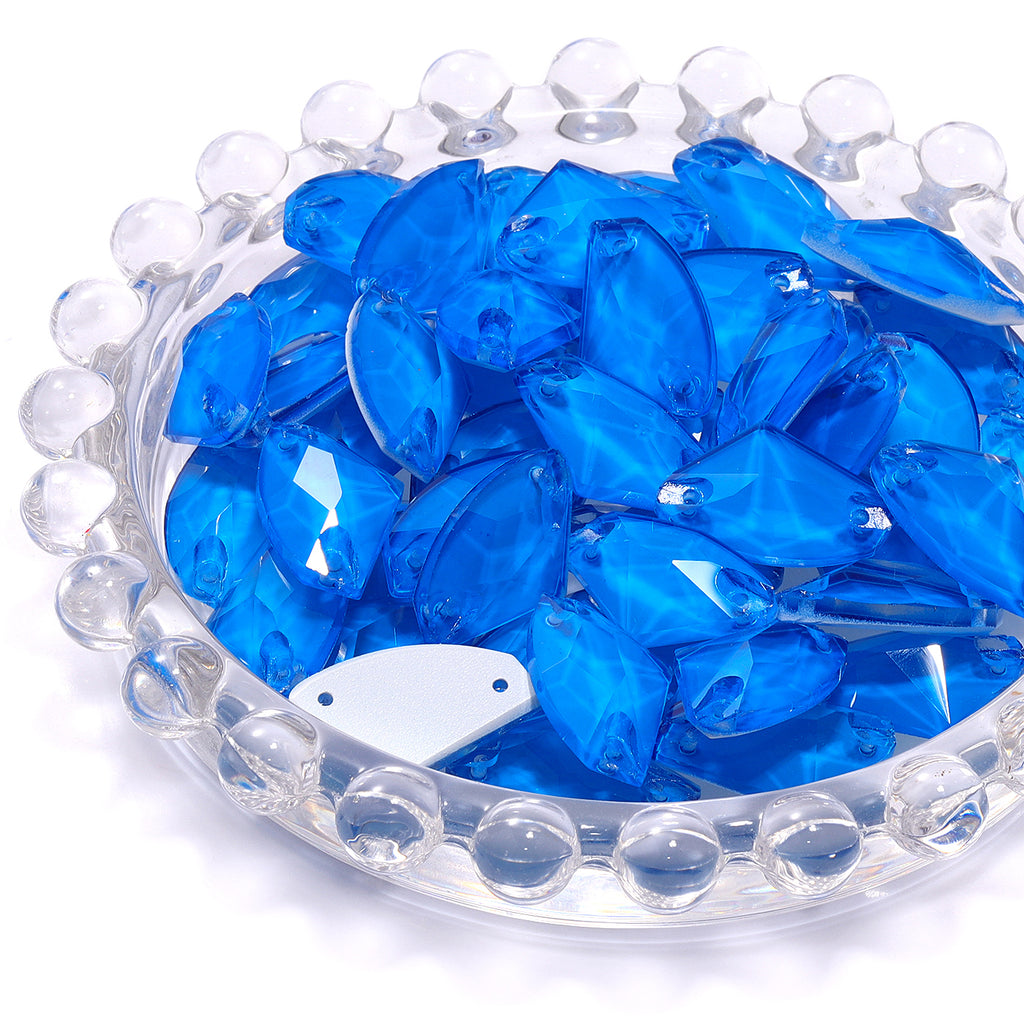 Mocha Neon Sapphire Galactic Shape High Quality Glass Sew-on Rhinestones WholesaleRhinestone