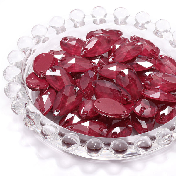 Mocha Light Siam Drop Shape High Quality Glass Sew-on Rhinestones WholesaleRhinestone