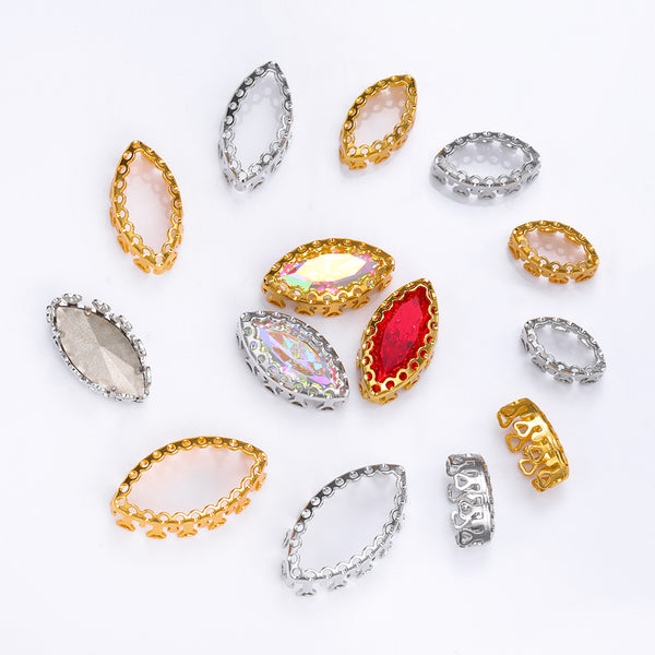 Navette Shape High-Quality Sew-on Nest Hollow Claw For Rhinestone Claw settings WholesaleRhinestone