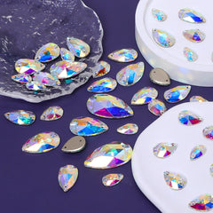 Crystal AB Drop Forme de haute qualité en verre coudre des strass