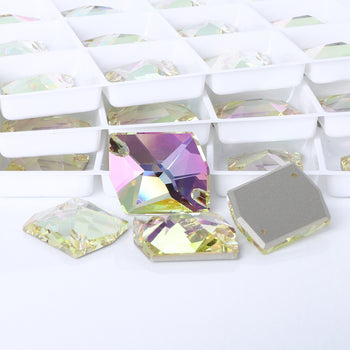 Luminous Green Cosmic Shape High Quality Glass Sew-on Rhinestones WholesaleRhinestone