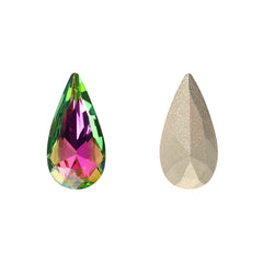 Vitrail Rose Teardrop Shape High Quality Glass Pointed Back Fancy Rhinestones