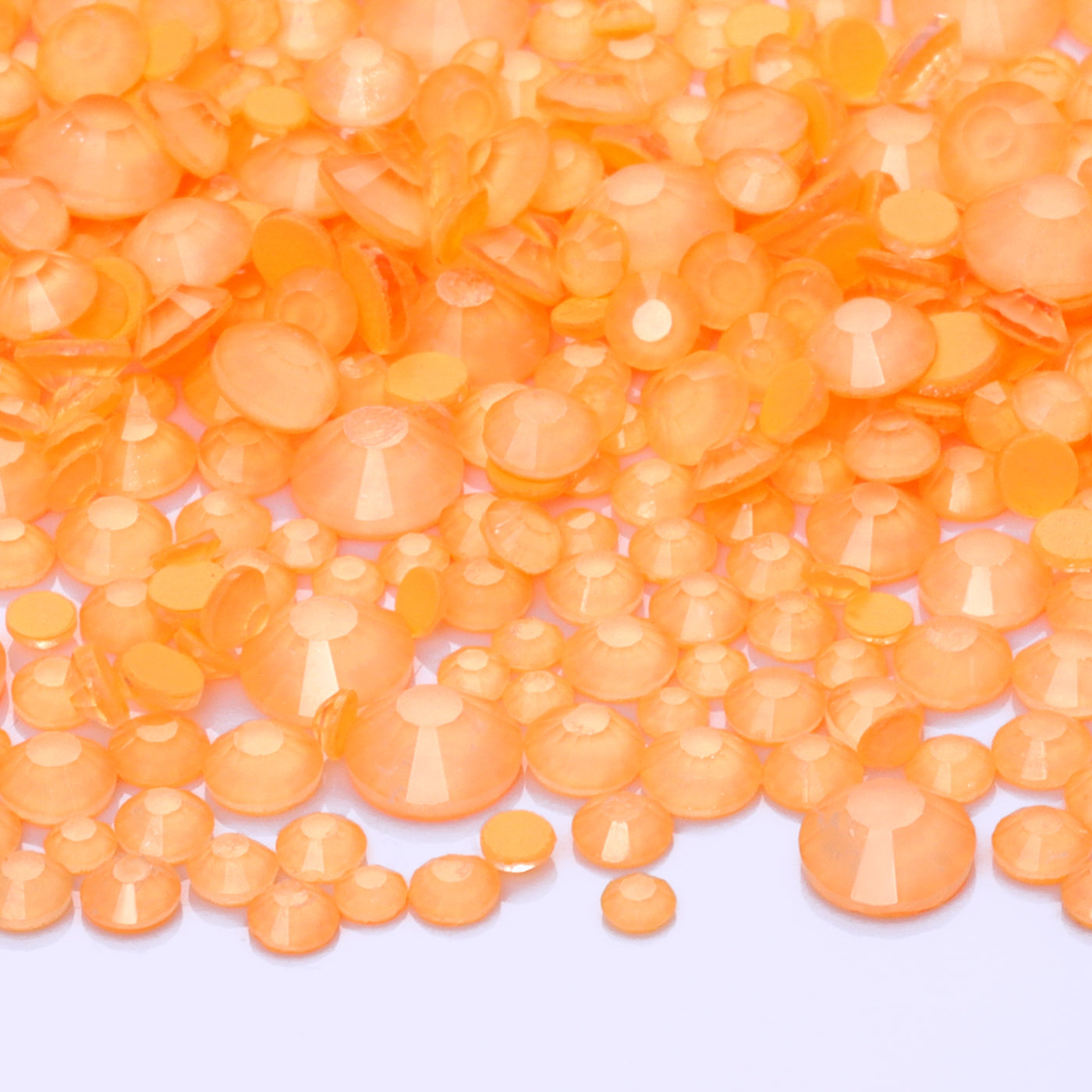 Mixed Sizes Neon Coral Orange Glass Flat Back Rhinestones For Nail Art WholesaleRhinestone