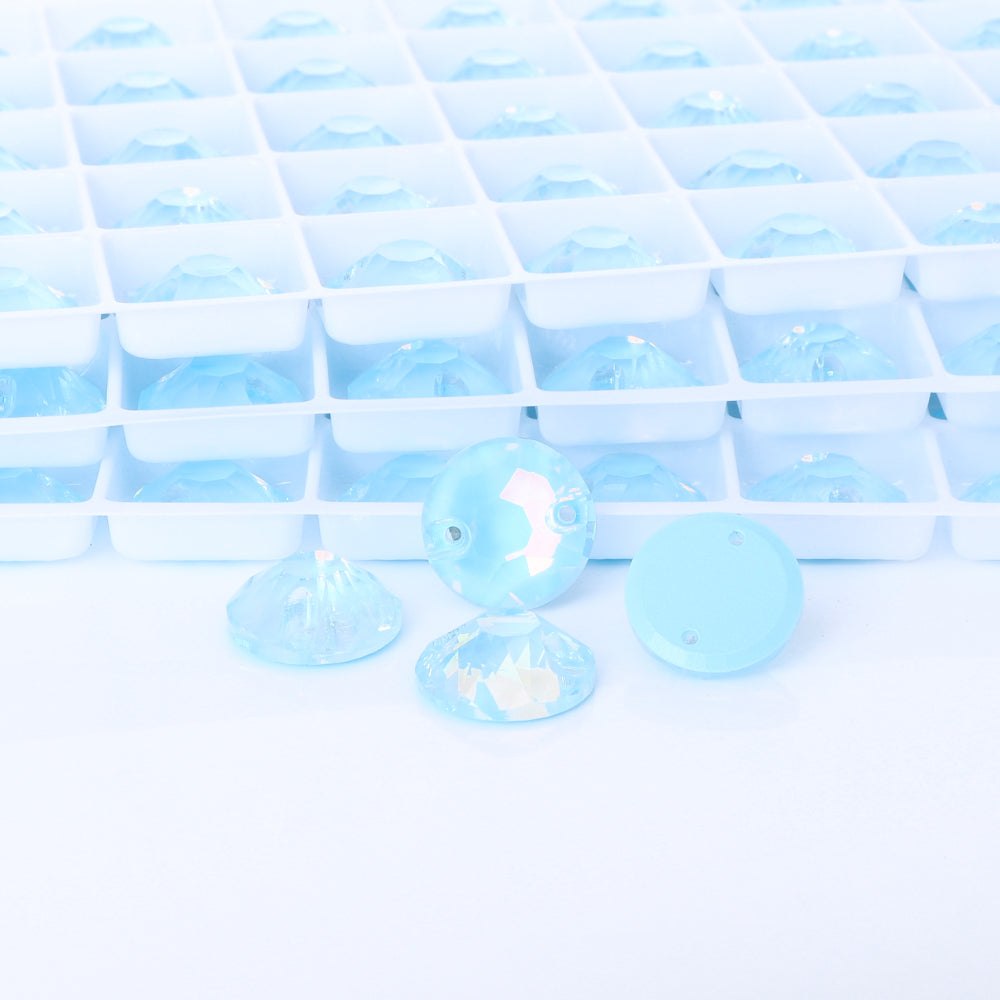 Aquamarine AM XIRIUS Round Shape High Quality Glass Sew-on Rhinestones WholesaleRhinestone
