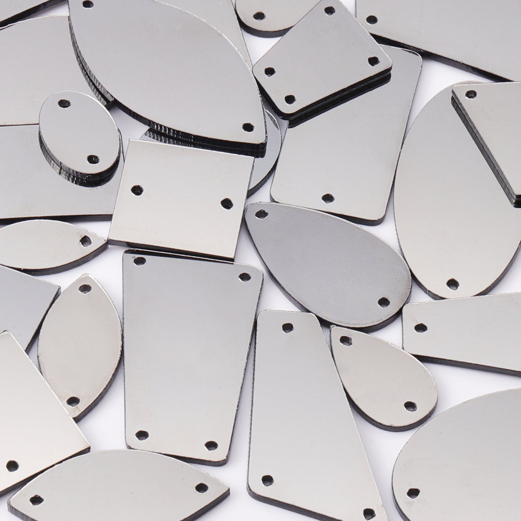 Hematite Mixed Shapes Acrylic Sew-on Mirror For Dance Costume WholesaleRhinestone