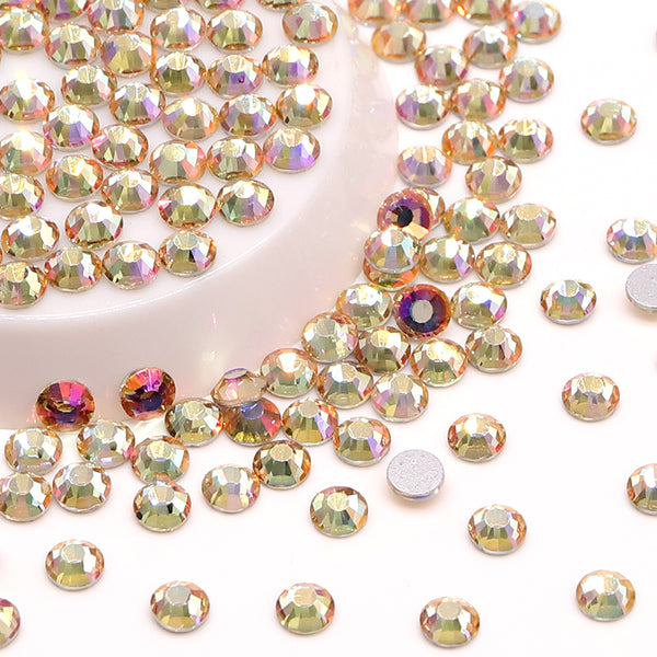 Cherry Blossom Pink Glass FlatBack Rhinestones Silver Back WholesaleRhinestone
