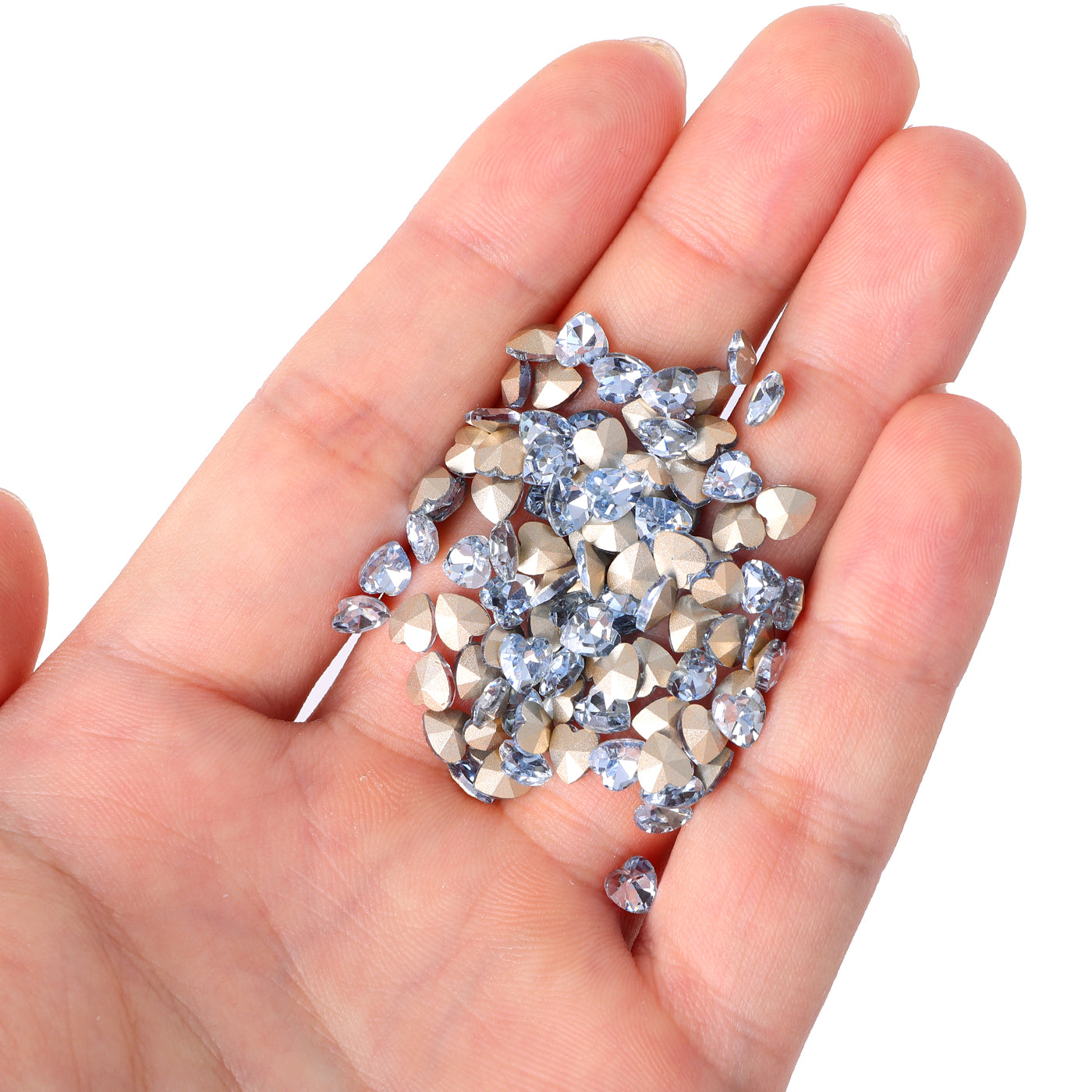 Lt lyse blå hjerteform glass spiss tilbake fancy rhinestones Secondary image