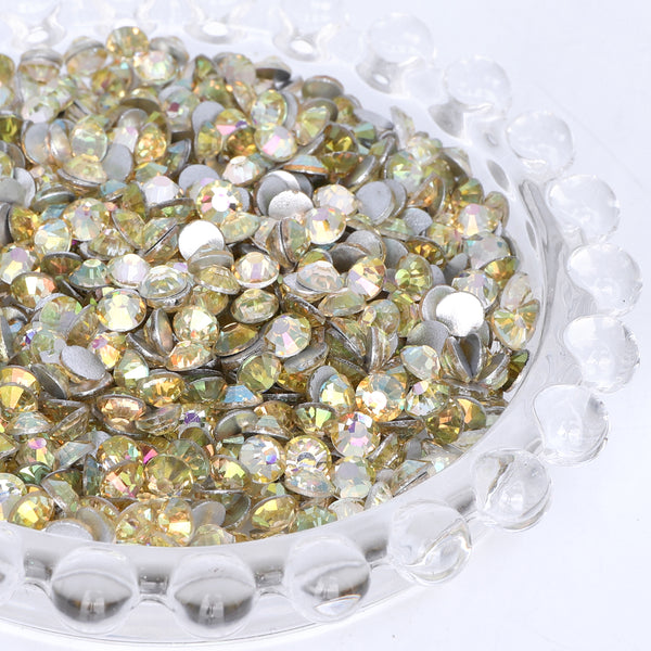 Light Sunshine Glass Flat Back Rhinestones Silver Back WholesaleRhinestone