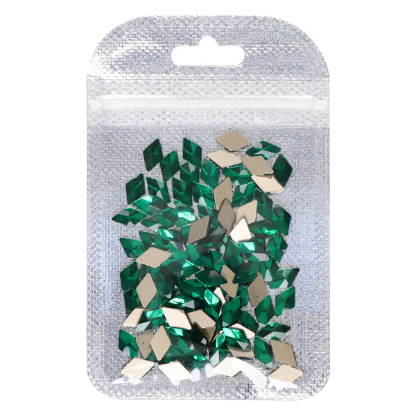 Rhombus Shape Dark Green Flat Back Fancy Rhinestones WholesaleRhinestone