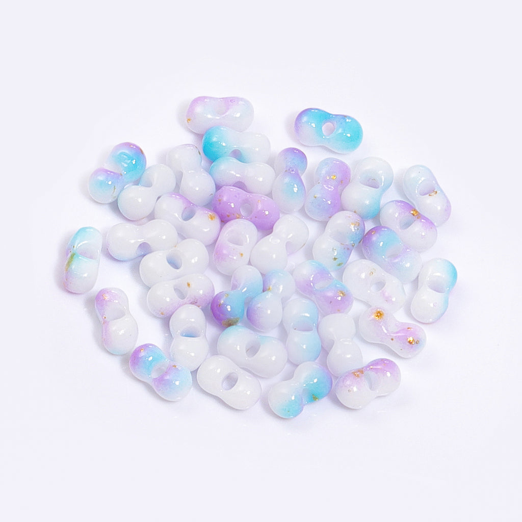RNB008 Rainbow Effect Peanut Beads Shape Glass Seed Beads WholesaleRhinestone