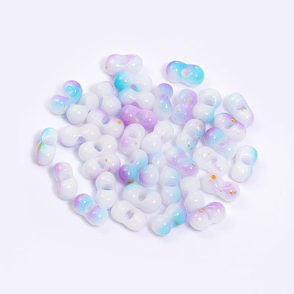 RNB008 Rainbow Effect Peanut Beads Shape Glass Seed Beads WholesaleRhinestone