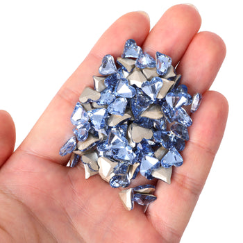 Sweet Heart Shape Lt Light Blue Glass Pointed Back Fancy Rhinestones WholesaleRhinestone
