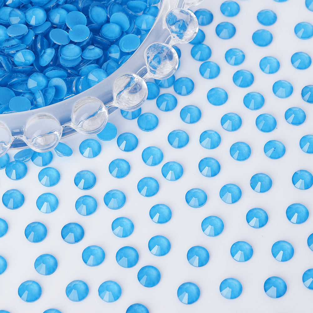 Mocha Neon Dk Blue Glass Flat Back Rhinestones WholesaleRhinestone