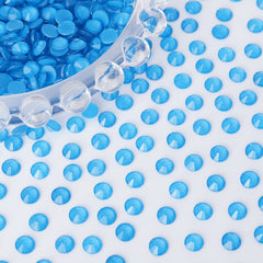 Mocha Neon Dk Blue Glass Flat Back Rhinestones