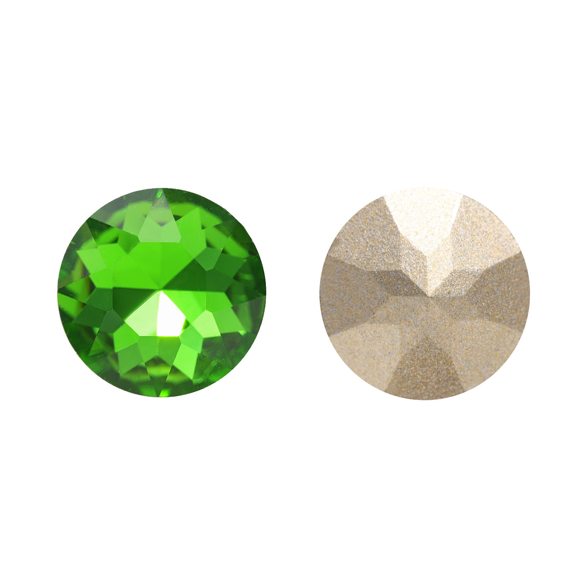 Fern Green Gemstone Flower Shape High Quality Glass Pointed Back Fancy Rhinestones