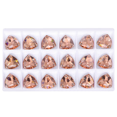 Light Peach Trilliant Shape High Quality Glass Sew-on Rhinestones