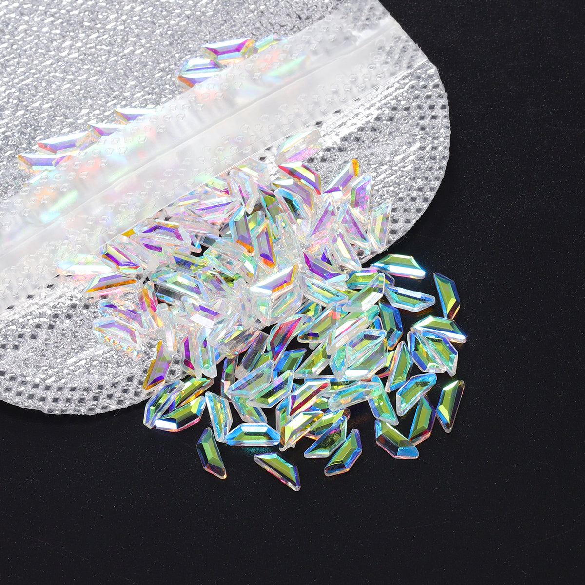 Trapeze Shape Crystal AB Unfoiled Flat Back Fancy Rhinestones