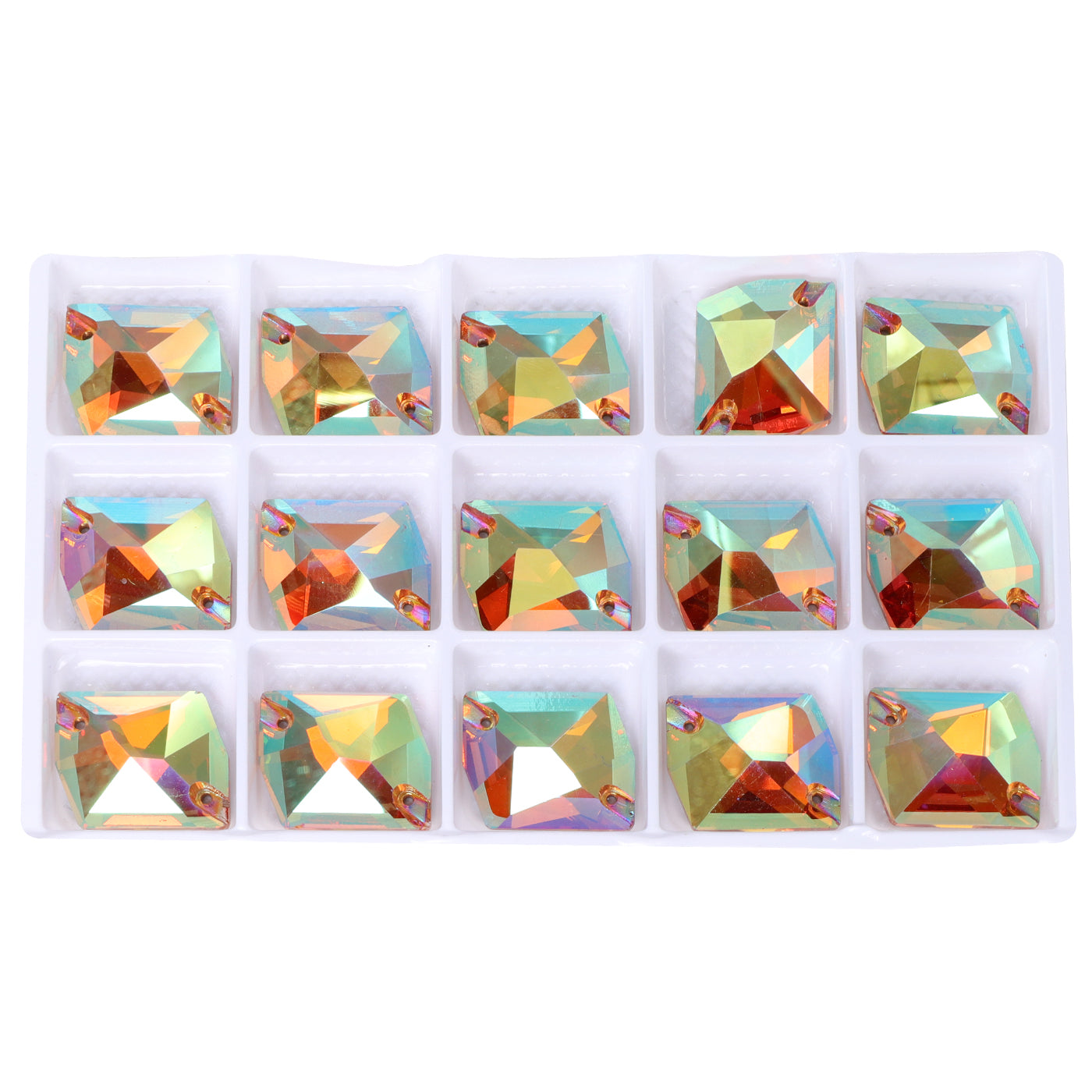 Iridescent Green Cosmic Shape High Quality Glass Sew-on Rhinestones WholesaleRhinestone