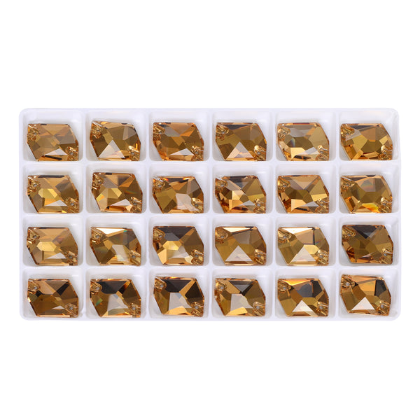 Light Smoked Topaz Cosmic Shape High Quality Glass Sew-on Rhinestones