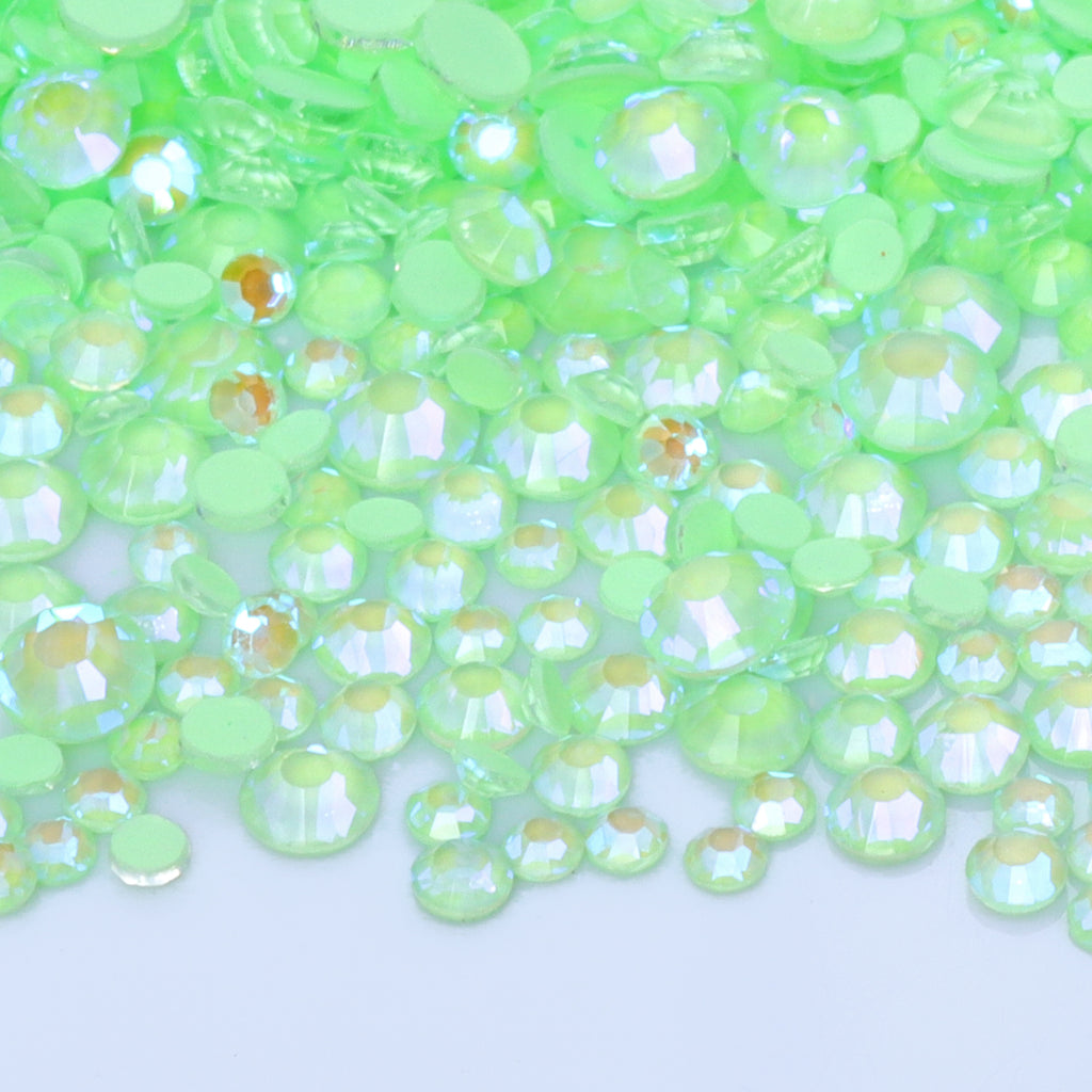 Mixed Sizes Neon Mint Mambo AB Glass Flat Back Rhinestones For Nail Art WholesaleRhinestone