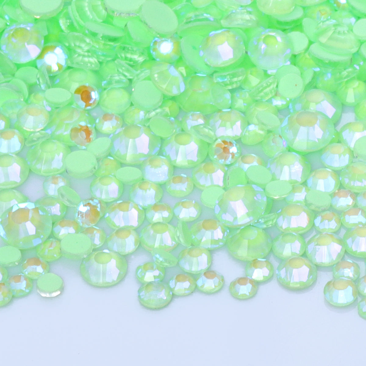 Mixed Sizes Neon Mint Mambo AB Glass Flat Back Rhinestones For Nail Art WholesaleRhinestone