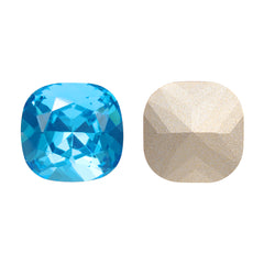 Aquamarine Kissen quadratische Form hochwertiger Glasspitze Rückenstachter Strasssteine