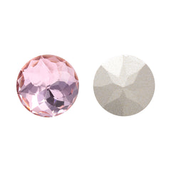Light Rose Dome Round Shape High Quality Glass Pointed Back Fancy Rhinestones WholesaleRhinestone