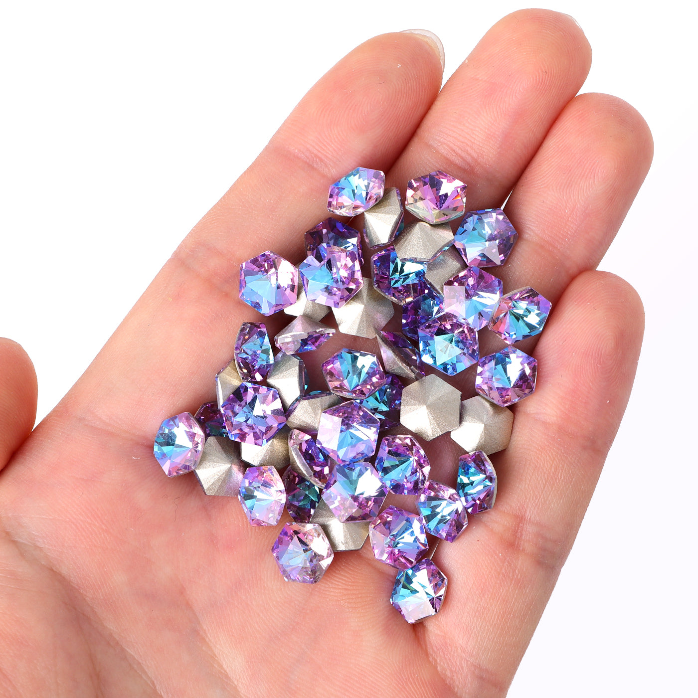 Vitrail Light Hexagon kaleidoscope Shape Glass Pointed Back Fancy Rhinestones Secondary image