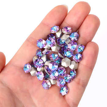 Vitrail Light Hexagon kaleidoscope Shape Glass Pointed Back Fancy Rhinestones WholesaleRhinestone