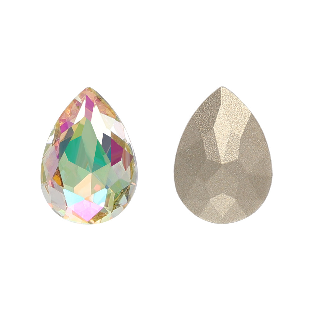 Luminous Green Pear Shape High Quality Glass Pointed Back Fancy Rhinestones WholesaleRhinestone Main image