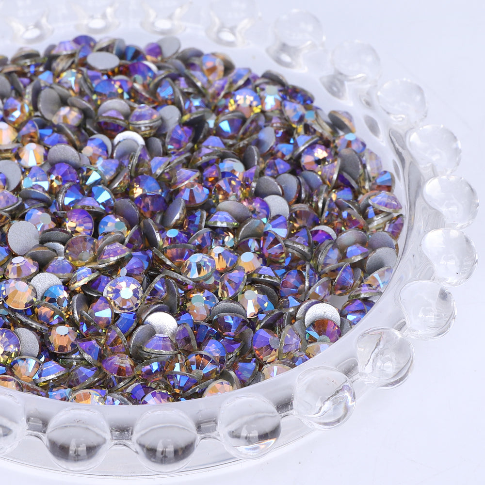 Purple Topaz Light Glass Flat Back Rhinestones Silver Back WholesaleRhinestone