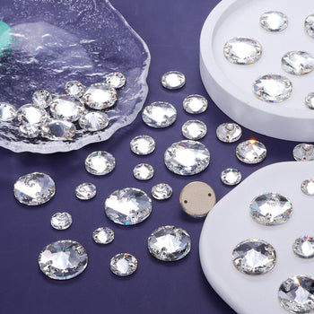 Mixed Sizes Crystal Rivoli Shape High Quality Glass Sew-on Rhinestones WholesaleRhinestone