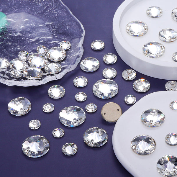 Mixed Sizes Crystal Rivoli Shape High Quality Glass Sew-on Rhinestones WholesaleRhinestone