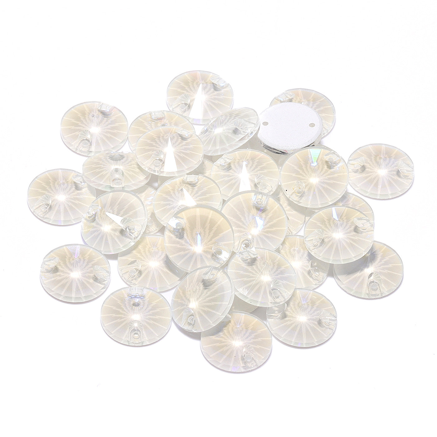 Electric Neon White Rivoli Shape High Quality Glass Sew-on Rhinestones