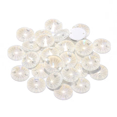 Electric Neon White Rivoli Shape High Quality Glass Sew-on Rhinestones