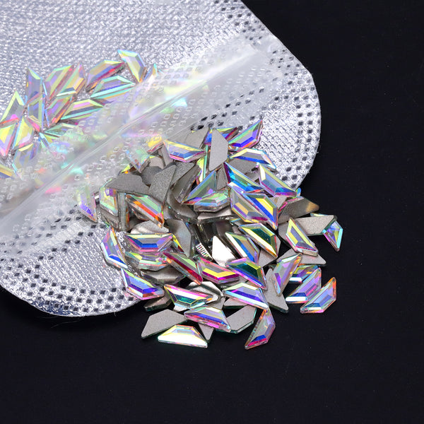 Trapeze Shape Crystal AB Flat Back Fancy Rhinestones