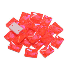 Electric Neon Hyacinth Rectangle Shape High Quality Glass Sew-on Rhinestones