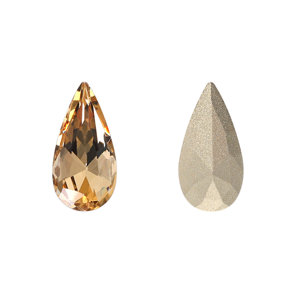 Light Smoked Topaz Teardrop Shape High Quality Glass Pointed Back Fancy Rhinestones WholesaleRhinestone Main image
