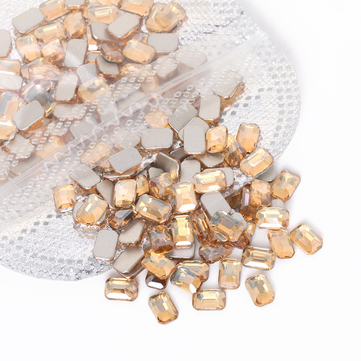 Octagon Shape Golden Shadow Flat Back Fancy Rhinestones